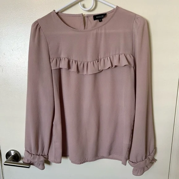 Blush pink blouse size small from roolee! Lightly worn but in perfect condition - Picture 2 of 3